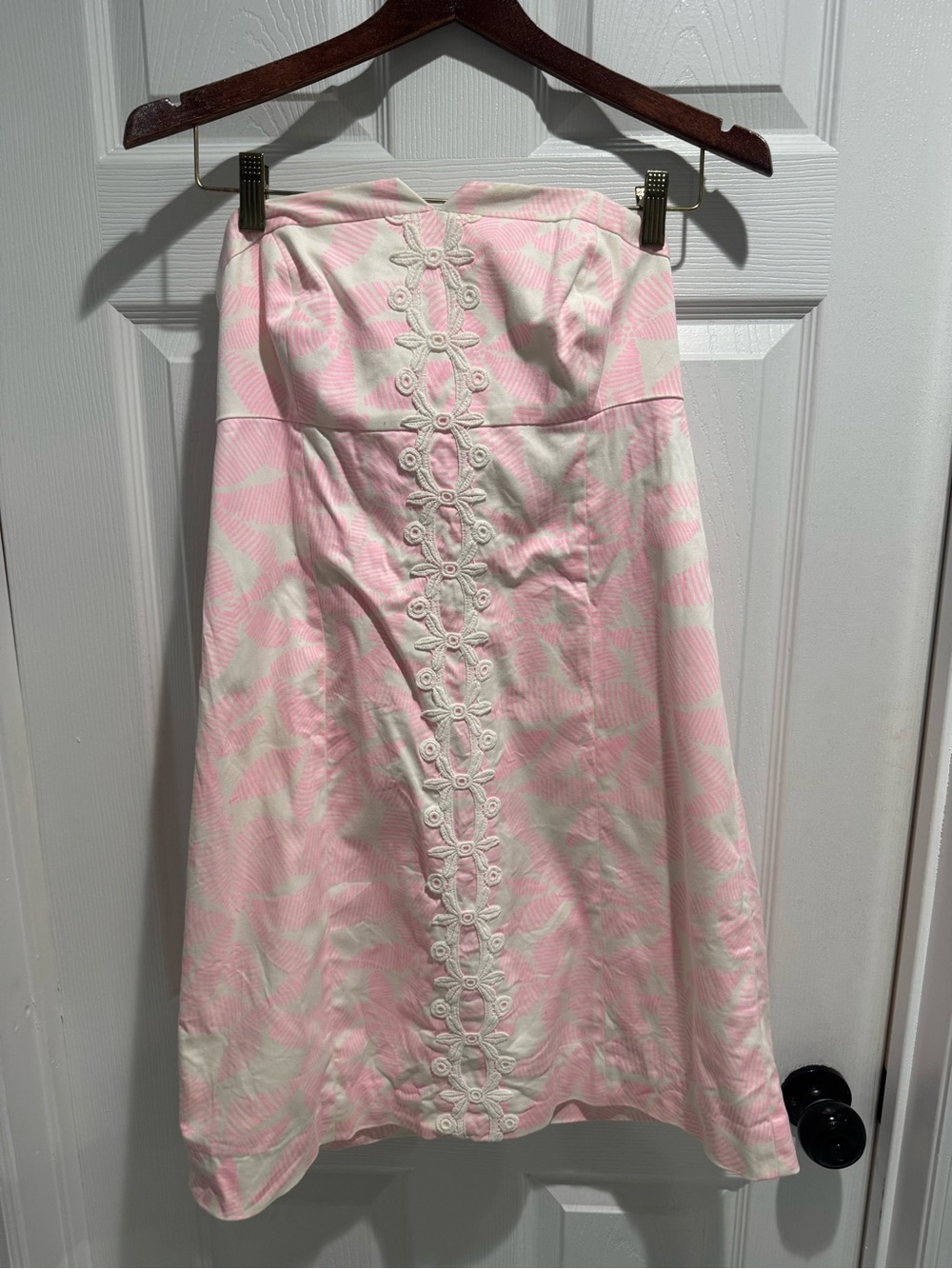 Lilly Pulitzer Pink and White Strapless Dress